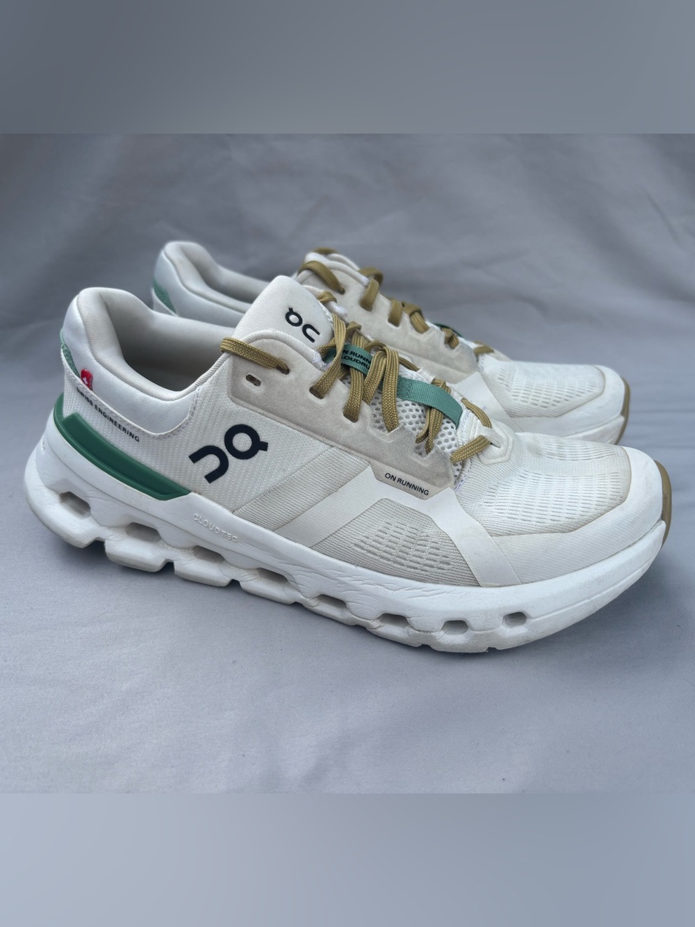 On Running Cloudace women’s White and Teal Running Shoes